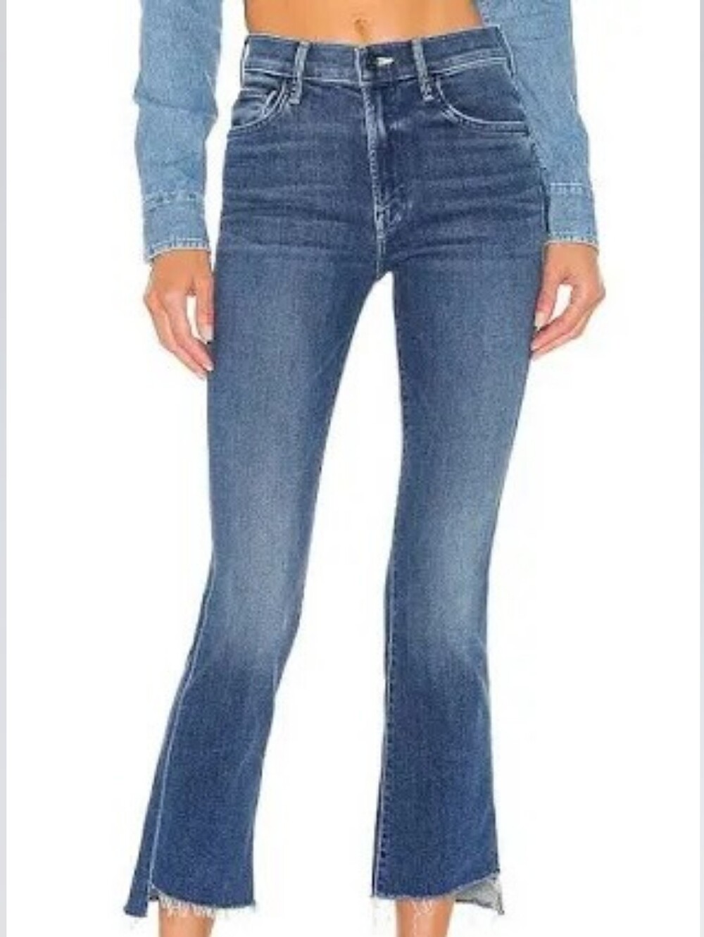 MOTHER The Insider Crop Step Fray Jeans Women's 28
